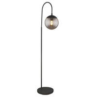 BOGENLEUCHTE 39/25/150 cm    - Schwarz, Design, Glas/Metall (39/25/150cm) - Globo