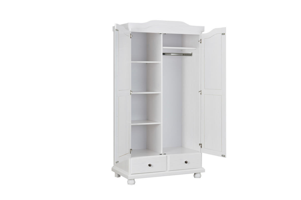 DREHTÜRENSCHRANK 104/198/56 cm 2-türig Weiß  - Weiß, KONVENTIONELL, Holz (104/198/56cm) - Livetastic