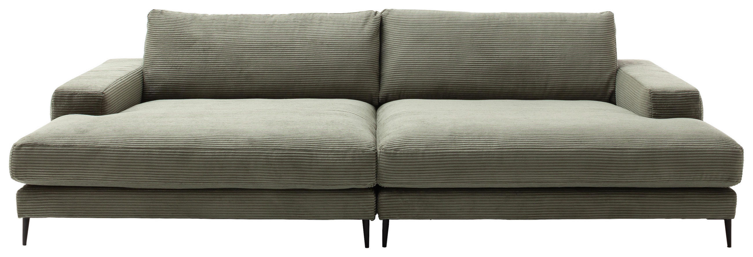 BIGSOFA Cord Grün  - Schwarz/Grün, Design, Textil/Metall (296/83/177cm) - Dieter Knoll