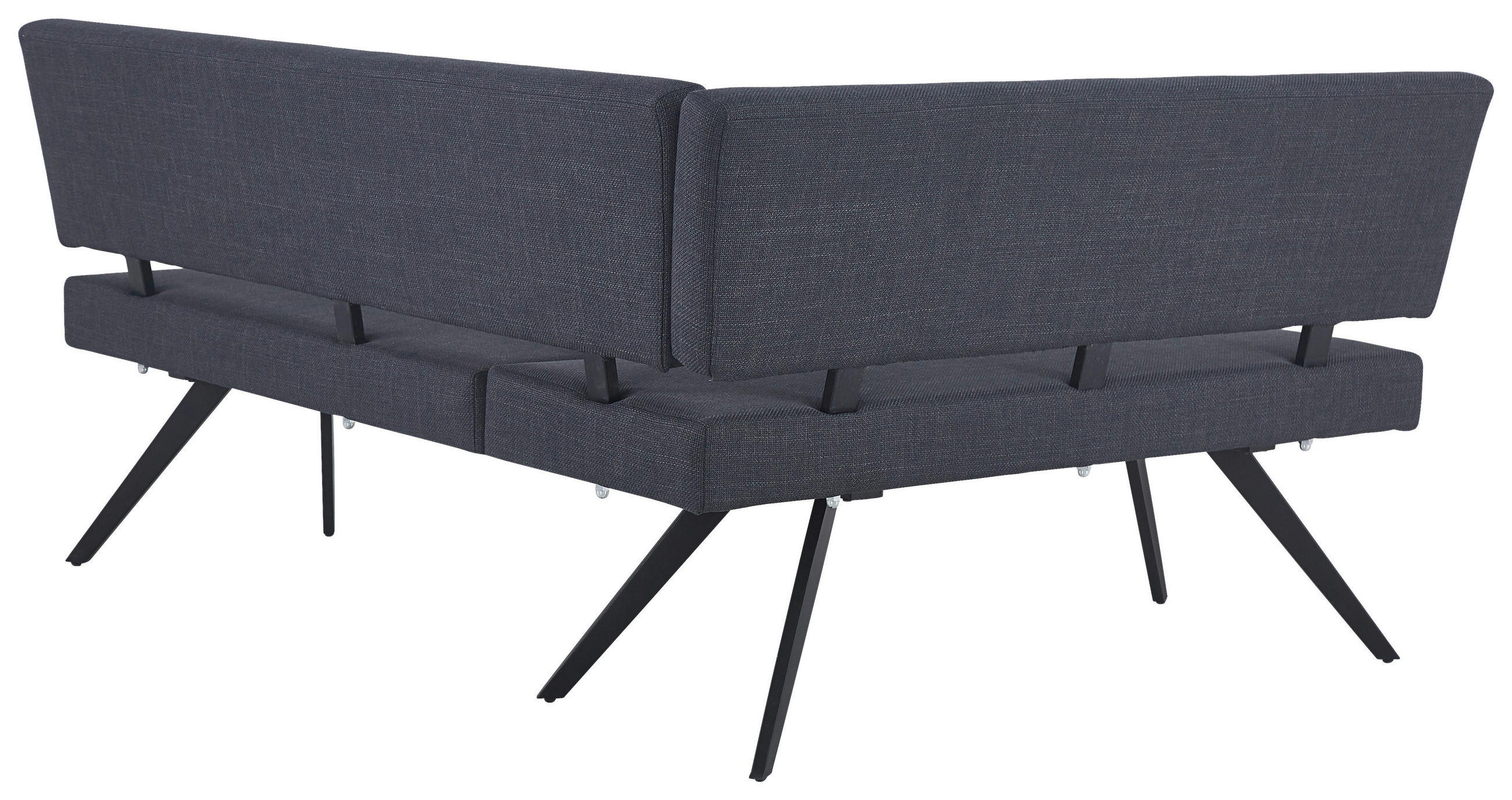ECKBANK  in Dunkelgrau  - Dunkelgrau/Schwarz, KONVENTIONELL, Textil/Metall (190/150/90/62cm) - MID.YOU