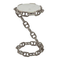 BEISTELLTISCH Silberfarben rund  - Silberfarben, Design, Stein/Metall (31/51/31cm) - Livetastic