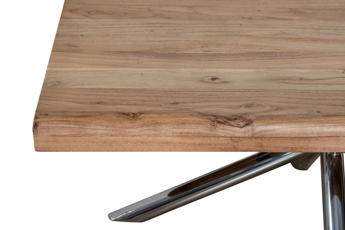 COUCHTISCH Akazie teilmassiv 120/45/70 cm rechteckig Naturfarben  - Naturfarben, Design, Holz/Metall (120/45/70cm) - Livetastic