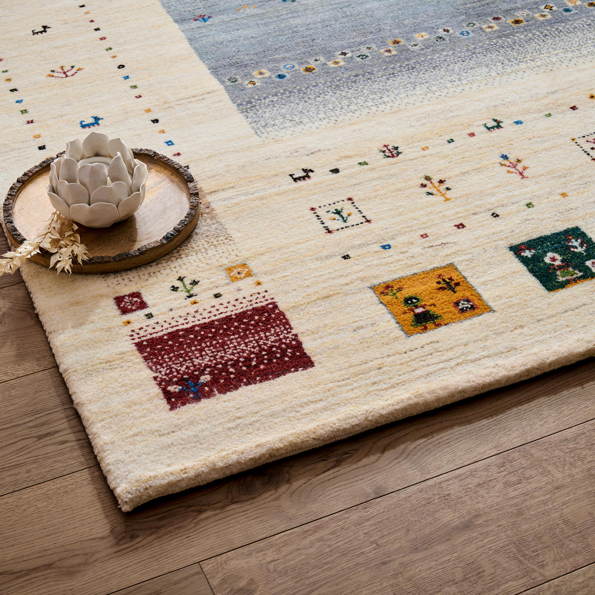 ORIENTTEPPICH 70/140 cm Mother Earth Grey Grau, Naturfarben, Dunkelgrau  - Dunkelgrau/Naturfarben, LIFESTYLE, Textil (70/140cm) - Cazaris