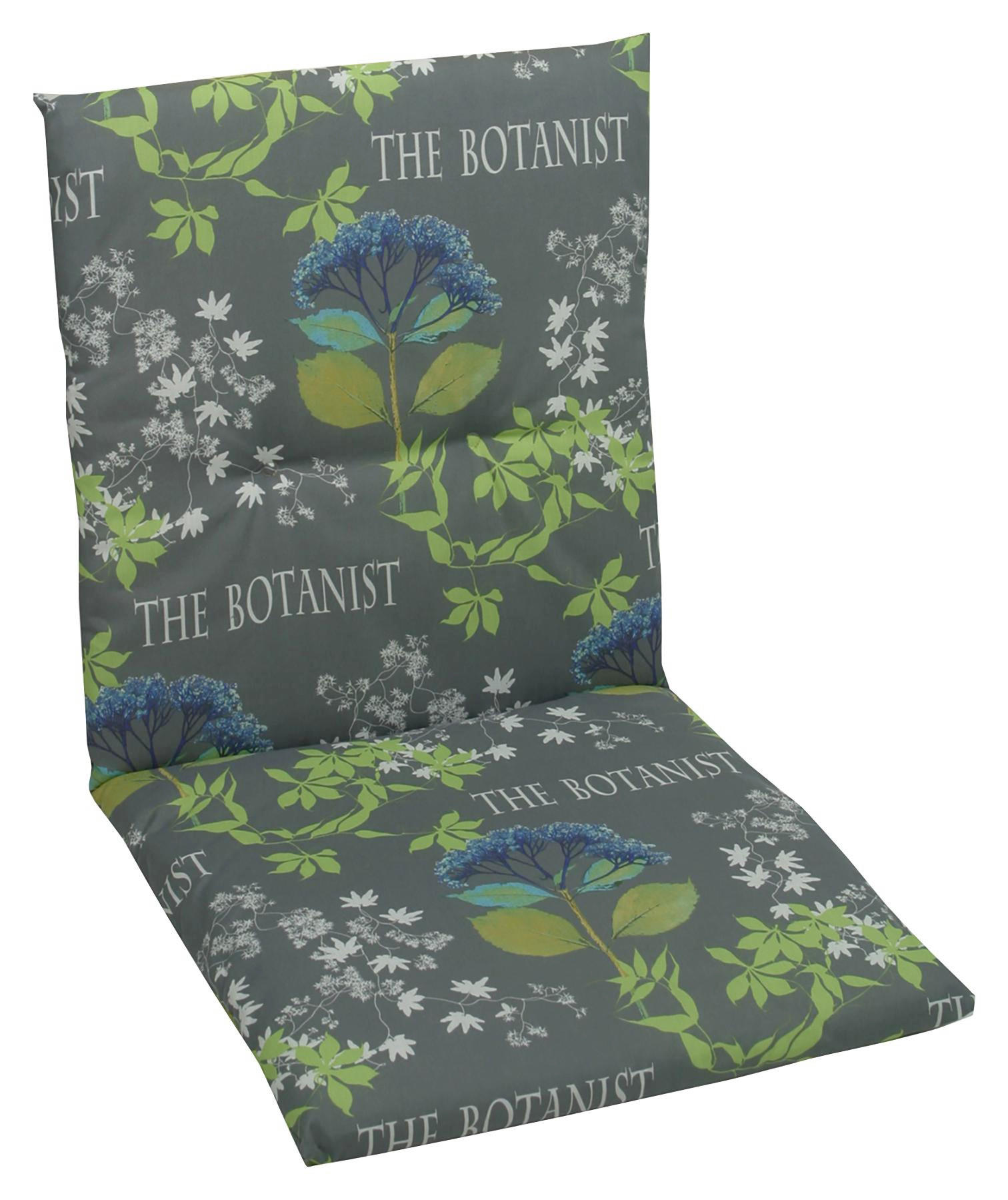 Sesselauflage in Blau, Grau, Grün Floral