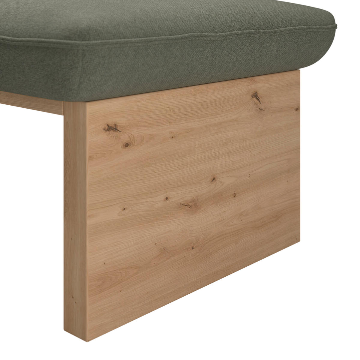 ECKBANK 170/212 cm Webstoff Grün Eiche Sperrholz   - Eichefarben/Grün, KONVENTIONELL, Holz/Textil (170/212cm) - Livetastic