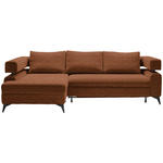 ECKSOFA in Chenille Cognac  - Cognac/Schwarz, KONVENTIONELL, Textil/Metall (184/265cm) - Hom`in