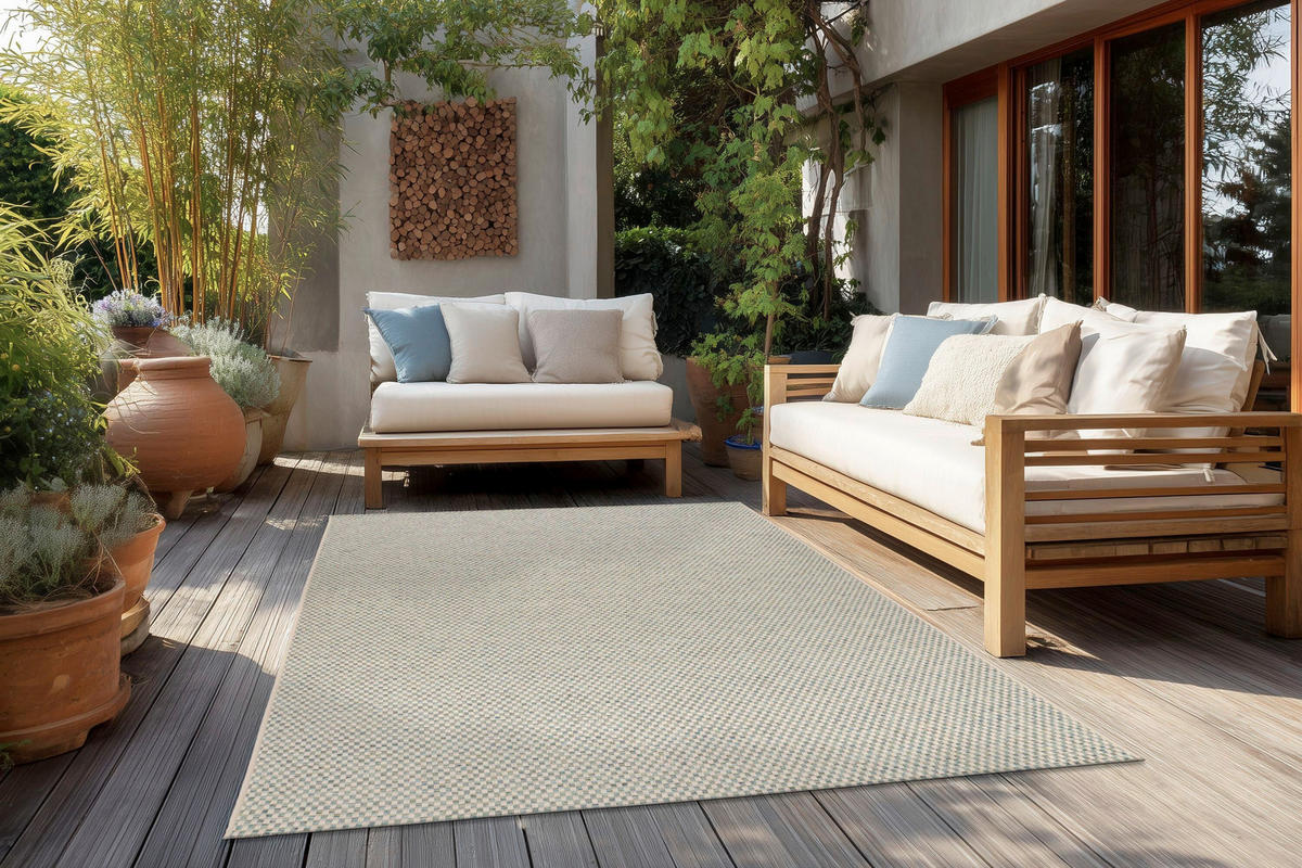 FLACHWEBETEPPICH 200/290 cm Blau  - Blau, Basics, Textil (200/290cm) - Kayoom