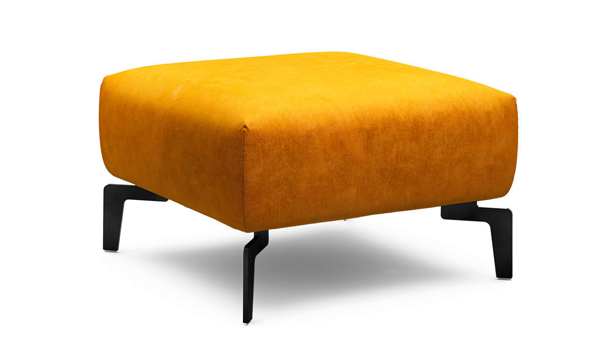 HOCKER Samt Gelb  - Gelb/Schwarz, Design, Textil/Metall (70/70/46cm) - SENSOO