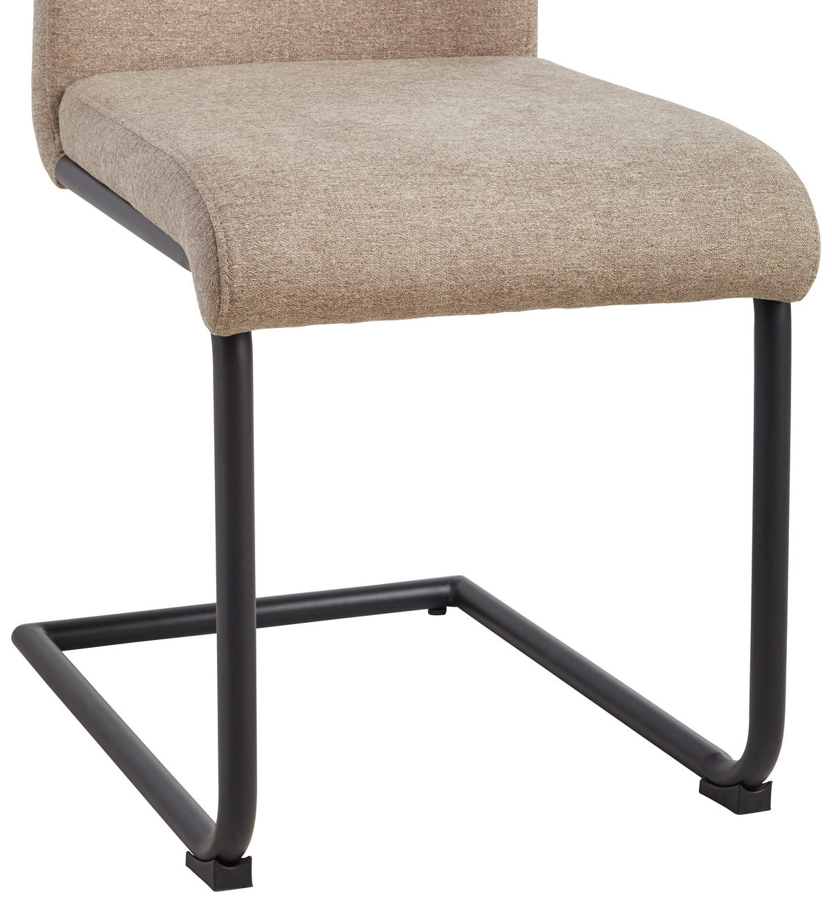 SCHWINGSTUHL  in Eisen Webstoff  - Taupe/Schwarz, Basics, Holz/Textil (43/102/58cm) - MID.YOU