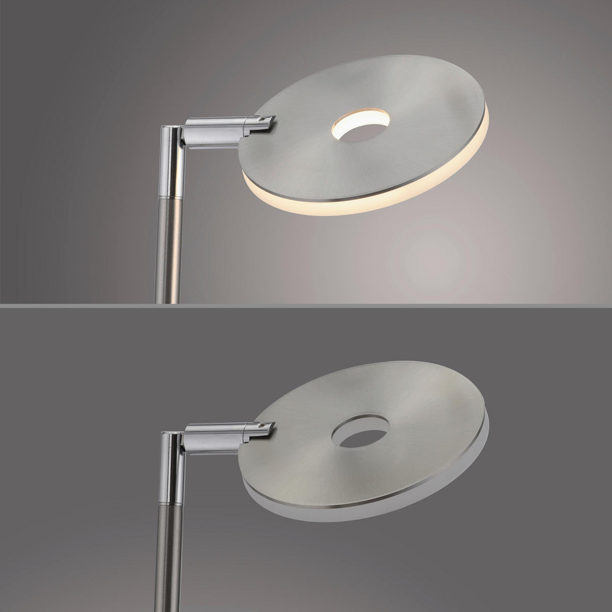 AKKU-STEHLEUCHTE Bente 42/42/160 cm  - Edelstahlfarben, Design, Kunststoff/Metall (42/42/160cm)