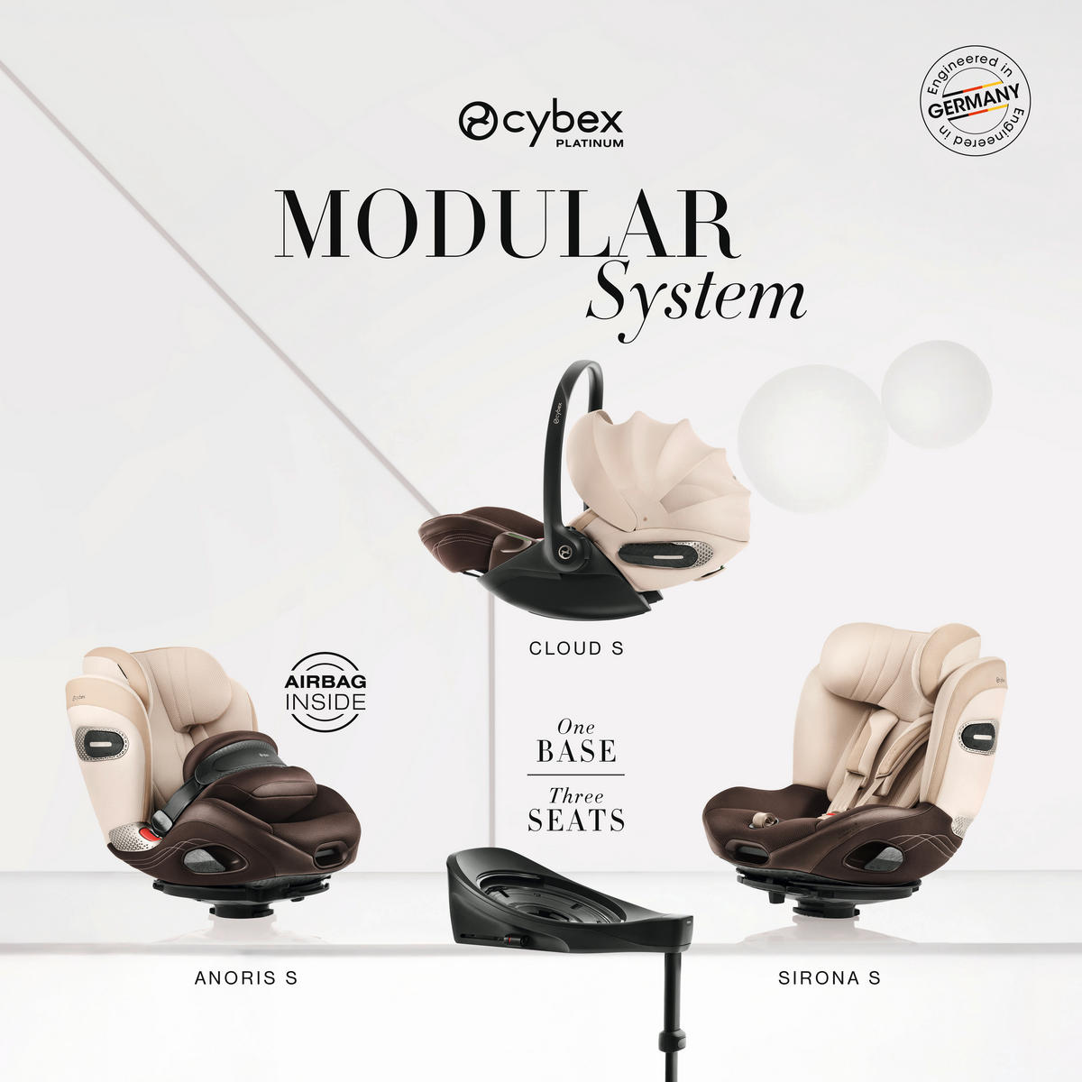 REBOARDER-KINDERSITZ Sirona Si Style Off White  - Weiß, Basics, Kunststoff/Textil (61/45,5/49,5cm) - cybex PLATINUM