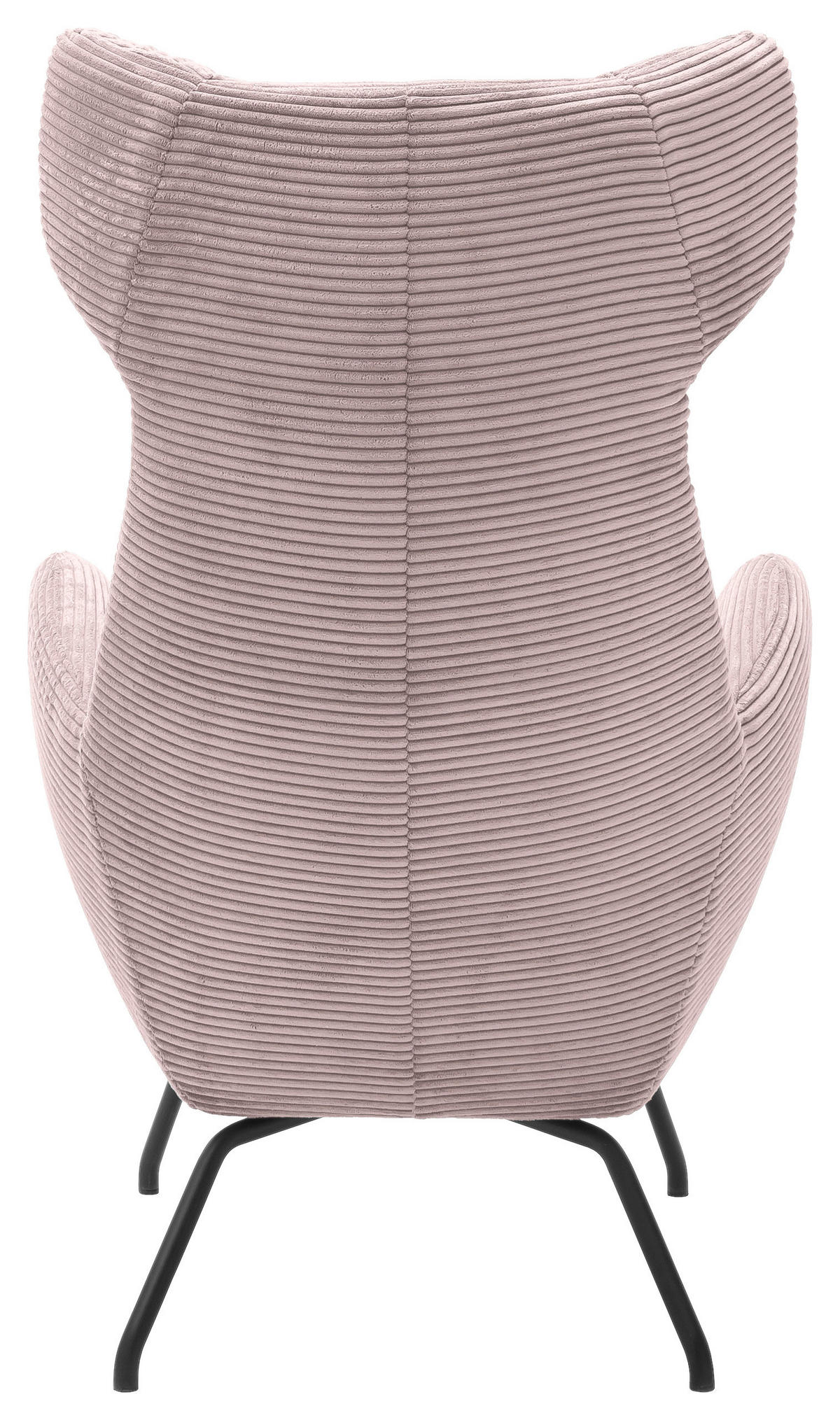 OHRENSESSEL in Cord Rosa  - Schwarz/Rosa, Design, Textil/Metall (79/117/82cm) - Lomoco