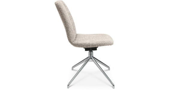 STUHL in Aluminium Bouclé Metall, Textil - Greige/Alufarben, Design, Textil/Metall (46/81,5-84,5/55cm) - Johann Jakob