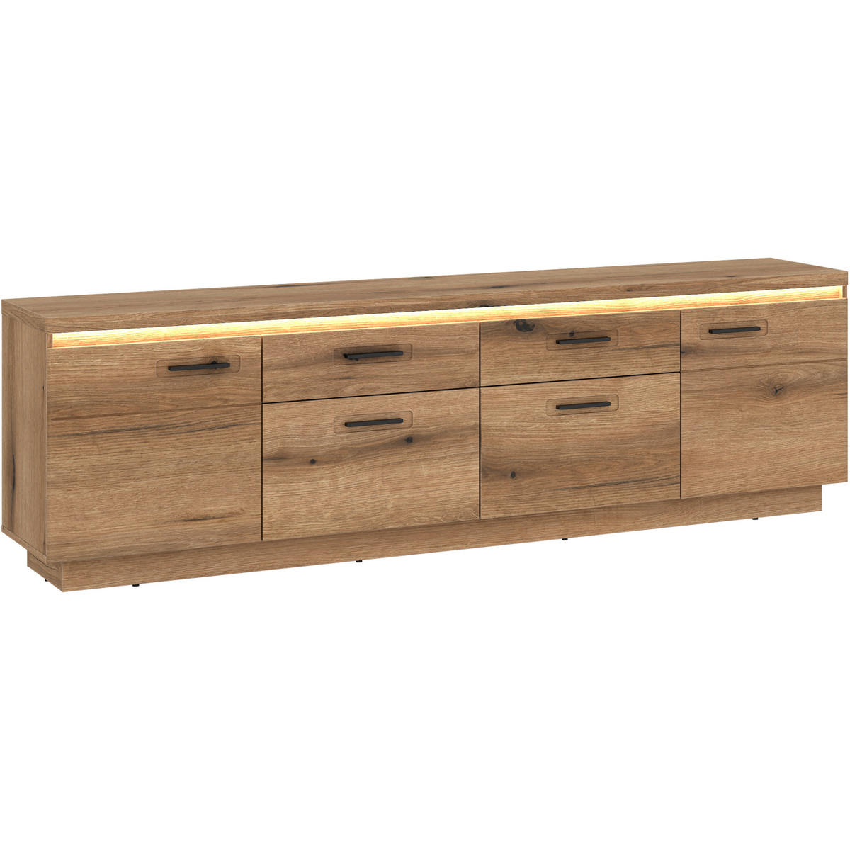 SKRINKA POD TV, farba duba, 210/64,4/44,6 cm - čierna/farba duba, Basics, kov/kompozitné drevo (210/64,4/44,6cm) - Hom`in