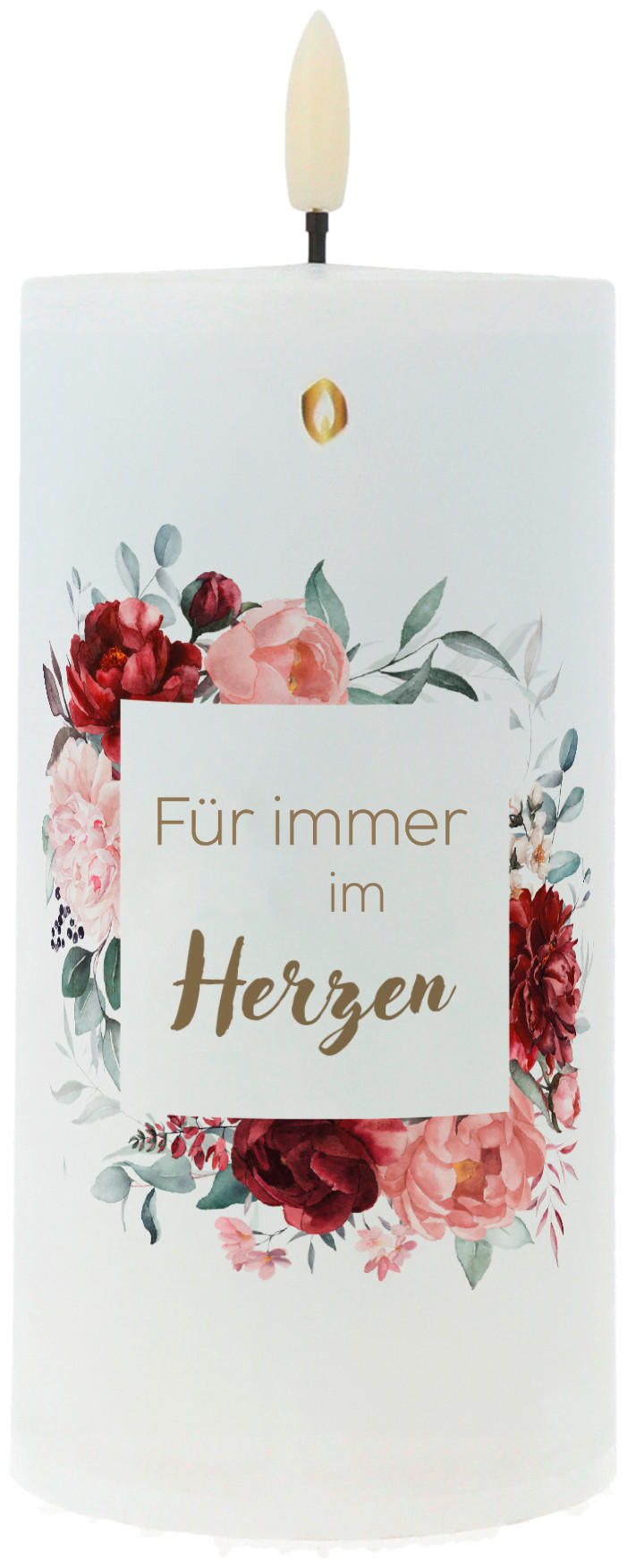 KERZE MIT LED  - Multicolor, Basics, Paraffin (7,5/7,5/18cm)