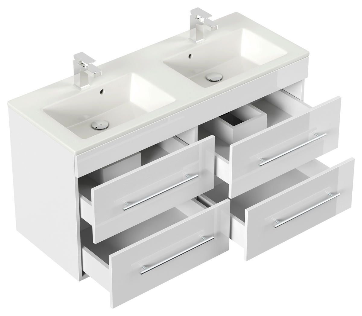 WASCHTISCHKOMBI 120 cm  - Weiß Hochglanz/Weiß, Basics, Keramik/Holzwerkstoff (120cm) - MID.YOU