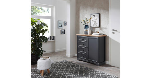 KOMMODE , 115/102/41 cm, 4 Schublade(n)  - Schwarz/Graphitfarben, Design, Holzwerkstoff/Metall (115/102/41cm) - Landscape