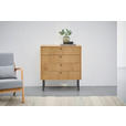 KOMMODE Line  in 80/85/40 cm  - Eichefarben/Schwarz, Design, Holzwerkstoff/Metall (80/85/40cm) - Carryhome