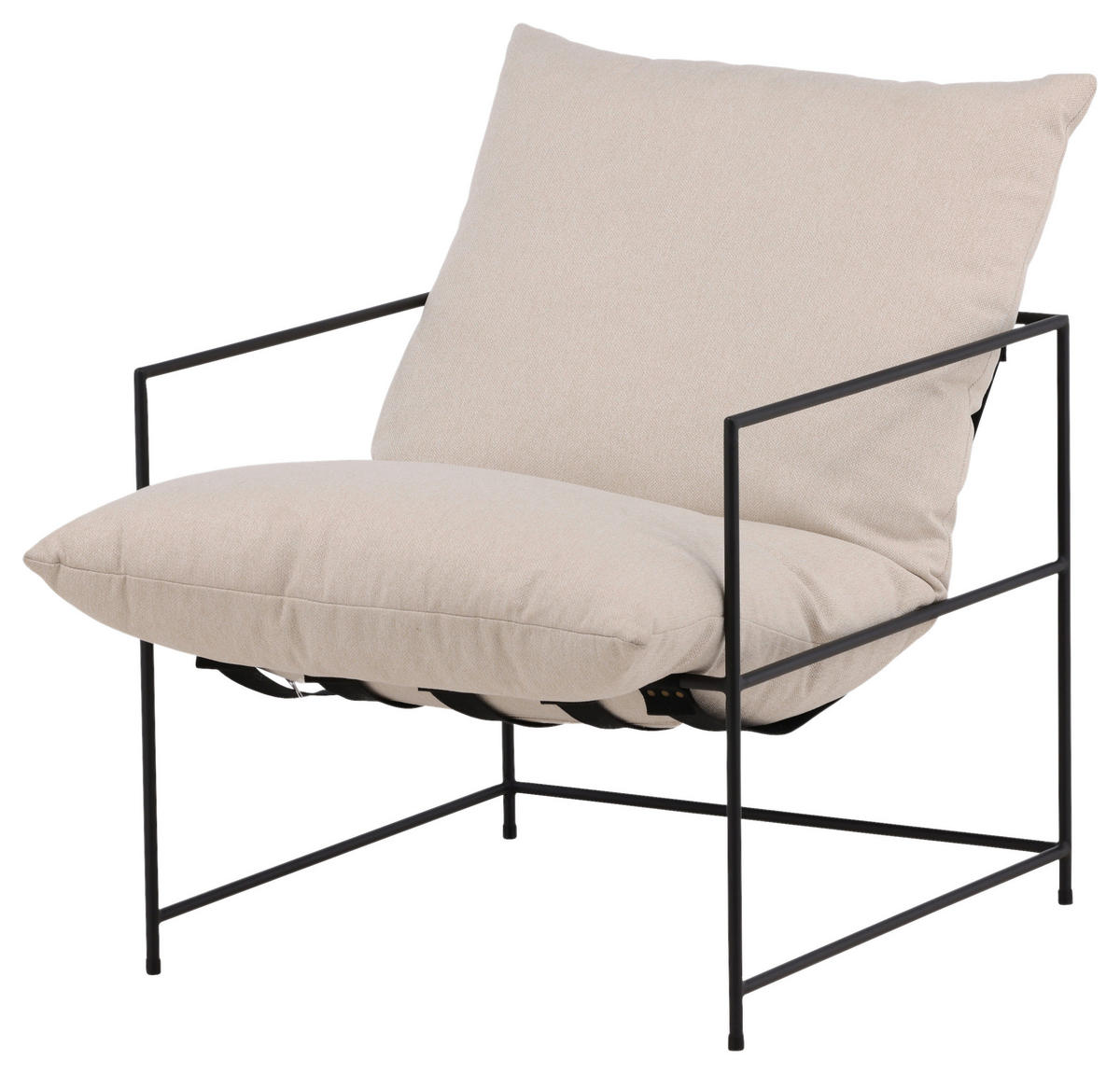 FÅTÖLJ i textil, metall vit  - vit, Design, metall/textil (68.5/97.5/90cm) - Livetastic