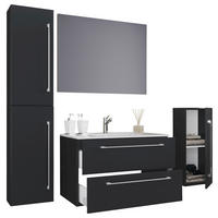 BADEZIMMER  in 147 cm  - Schwarz/Weiß, MODERN, Keramik/Holzwerkstoff (147cm) - MID.YOU