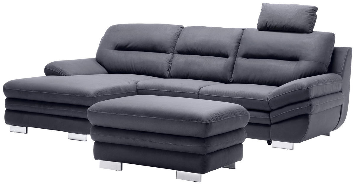 SEDEŽNA GARNITURA, mikrovlakna antracit  - barve kroma/antracit, Design, tekstil (270/92/101cm) - Stylife