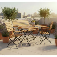 GARTENTISCHGRUPPE AkazieEisen  - Anthrazit/Akaziefarben, Basics, Holz/Metall (120/75/80cm) - Gardenson