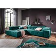 ECKSOFA  in Velours Petrol  213/317 cm  - Petrol/Schwarz, Design, Kunststoff/Textil (213/317cm) - Hom`in