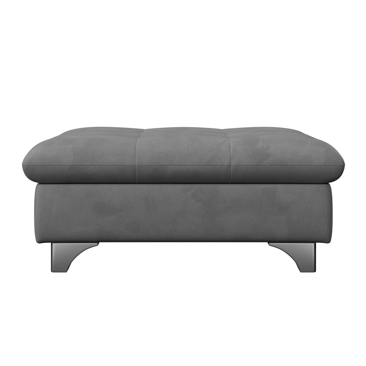 HOCKER Chenille Dunkelgrau  - Chromfarben/Dunkelgrau, KONVENTIONELL, Textil/Metall (108/46/108cm) - Livetastic