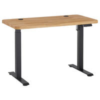 SCHREIBTISCH 120/60/76-119 cm Eichefarben elektrisch höhenverstellbar  - Eichefarben/Schwarz, MODERN, Holz/Metall (120/60/76-119cm) - Linea Natura