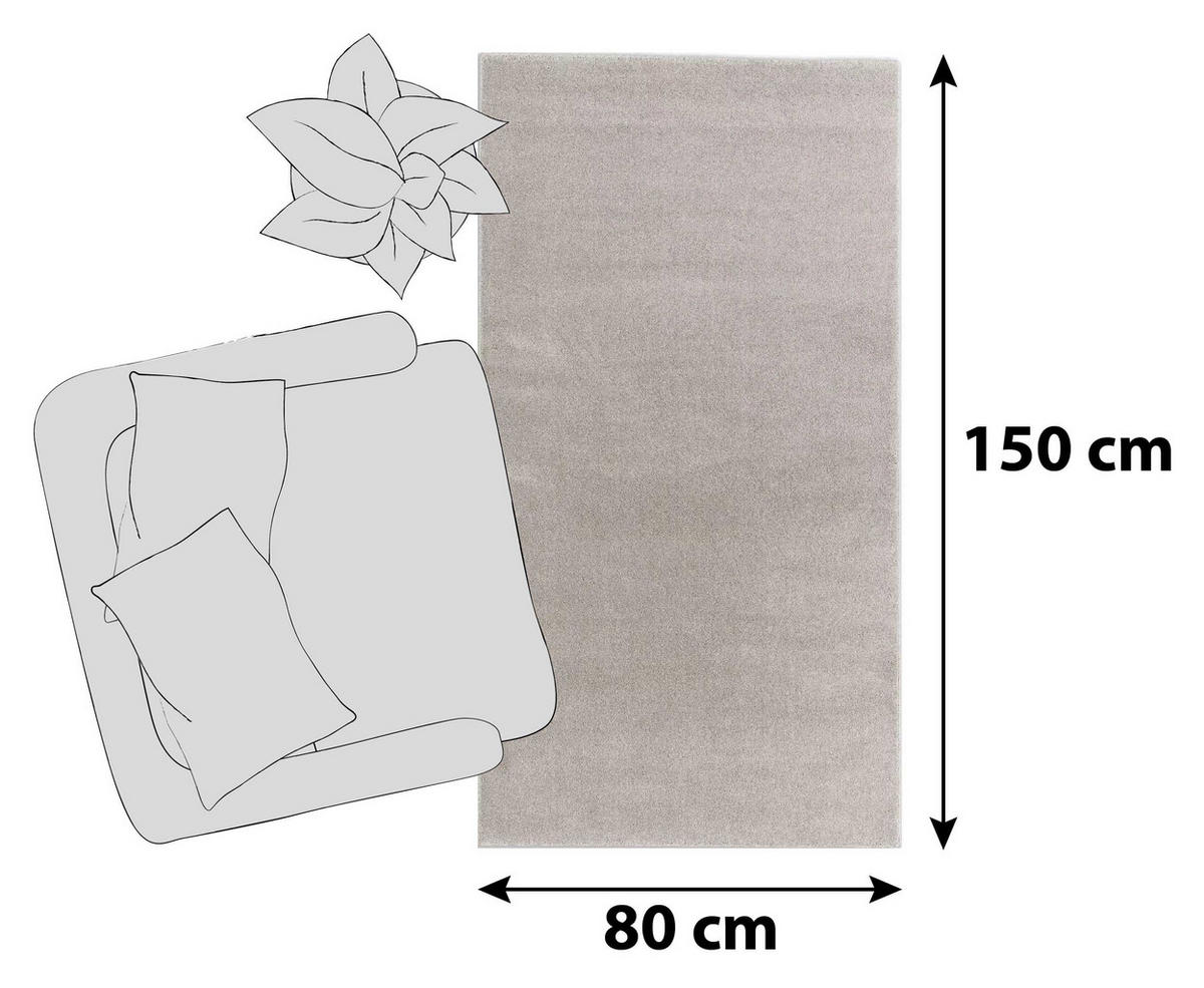 HOCHFLORTEPPICH 80/150 cm Pure Beige  - Beige, KONVENTIONELL, Textil (80/150cm) - Schöner Wohnen