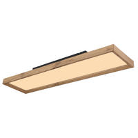 LED-DECKENLEUCHTE 24 W    80/20/8,5 cm  - Weiss/Opal, Natur, Holzwerkstoff/Kunststoff (80/20/8,5cm) - Globo