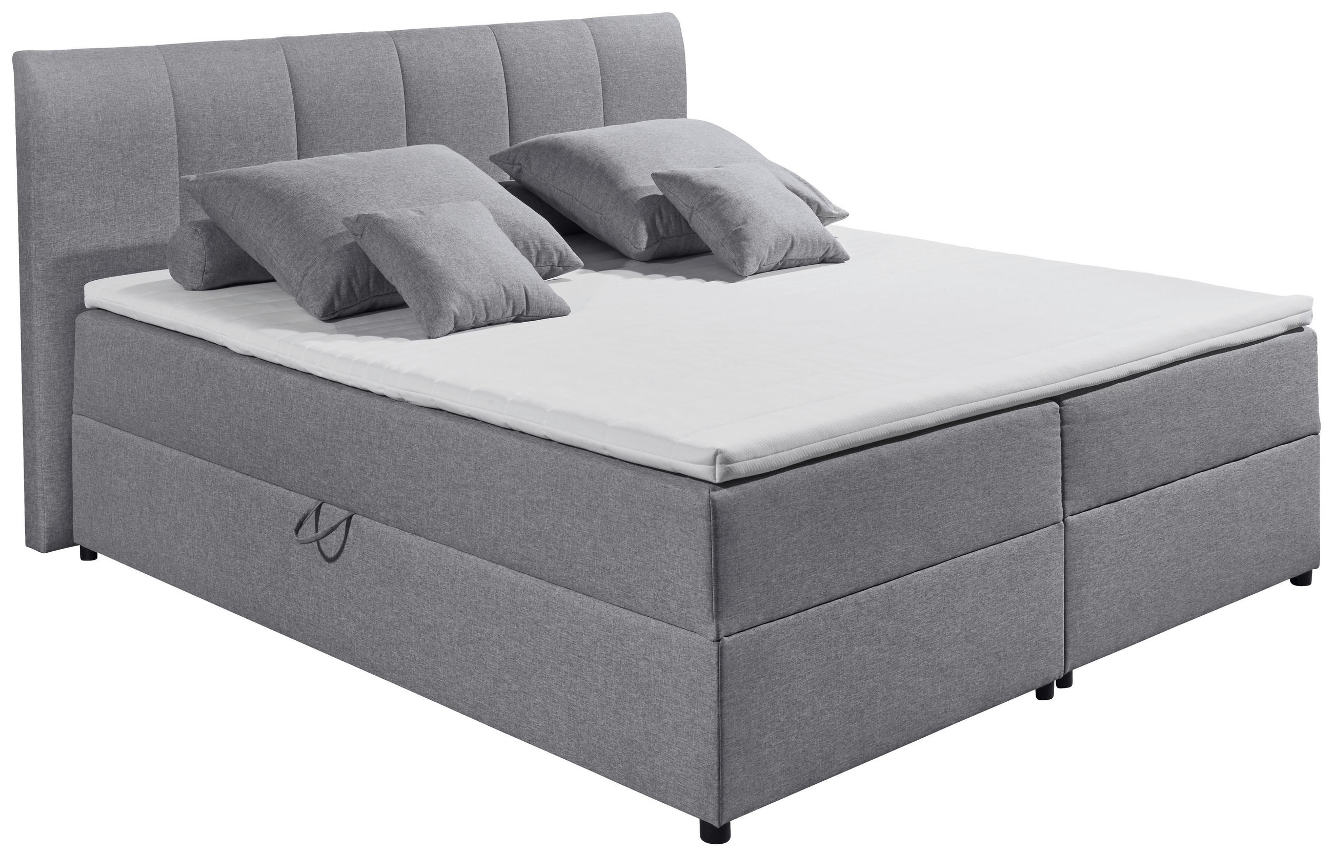 POSTEL BOXSPRING, 180/200 cm, šedá - šedá/černá, Basics, textil/plast (180/200cm) - MID.YOU