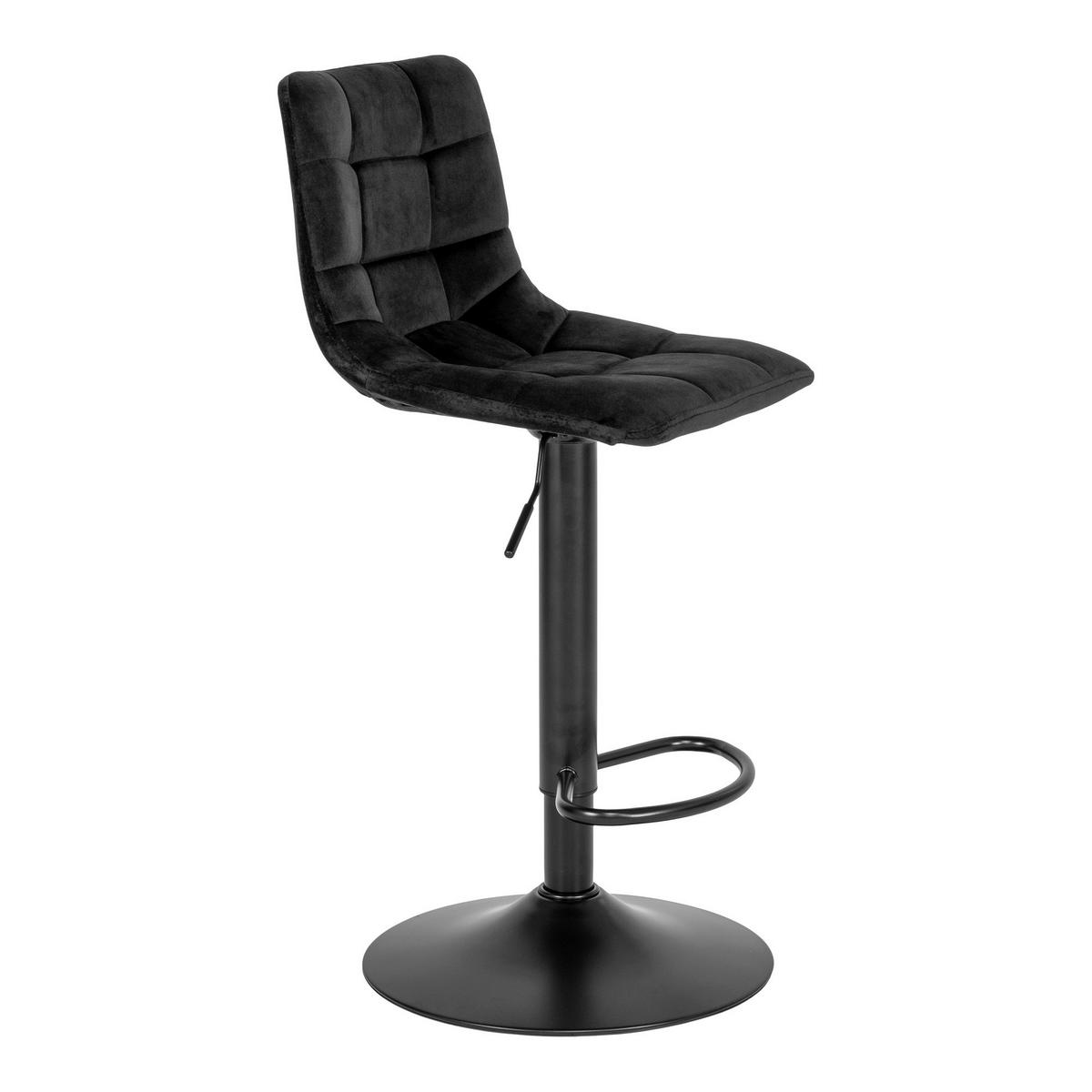 BARHOCKER-SET Samt Schwarz  - Schwarz, MODERN, Textil/Metall (43/88-108/45cm) - MID.YOU