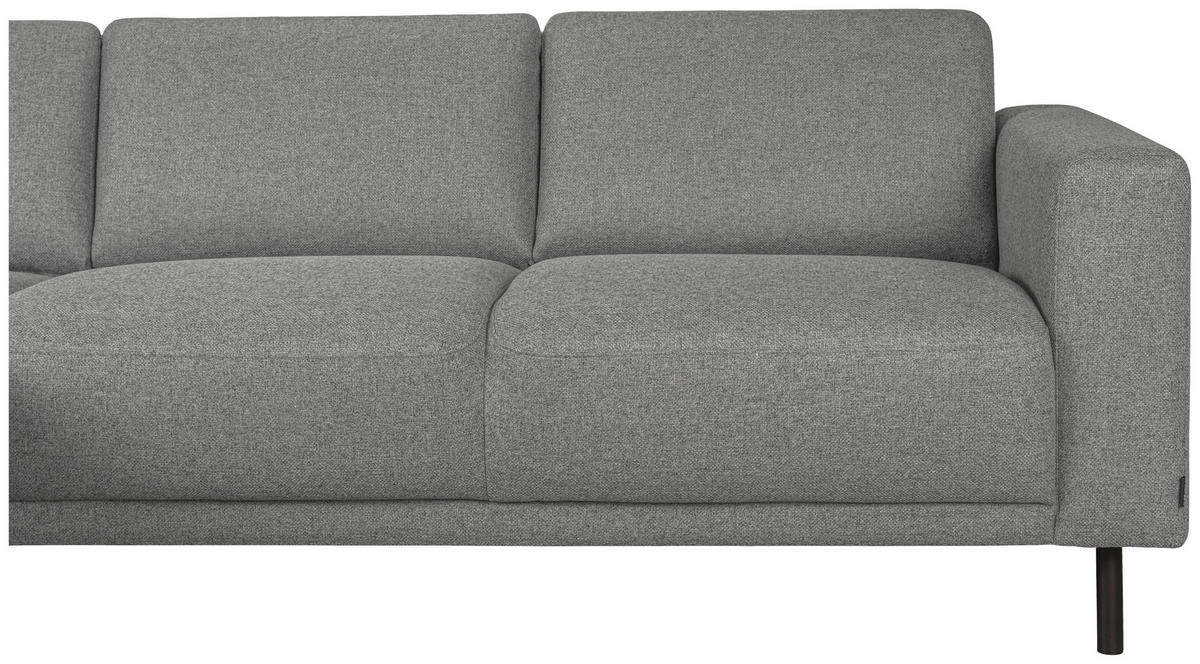 SOFFA i flatväv grå  - svart/grå, Design, metall/trä (238/78/142cm) - Pure Home Comfort