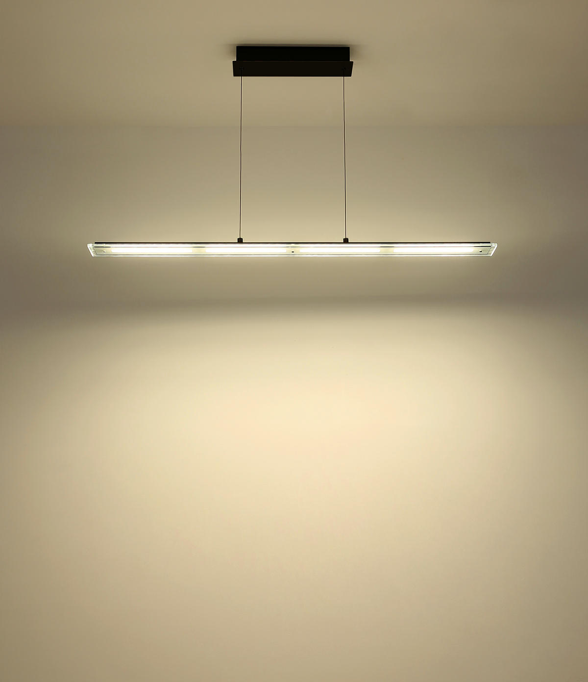 LED-HÄNGELEUCHTE Novak 115/9/150 cm  - Klar/Schwarz, Design, Glas/Kunststoff (115/9/150cm) - Globo