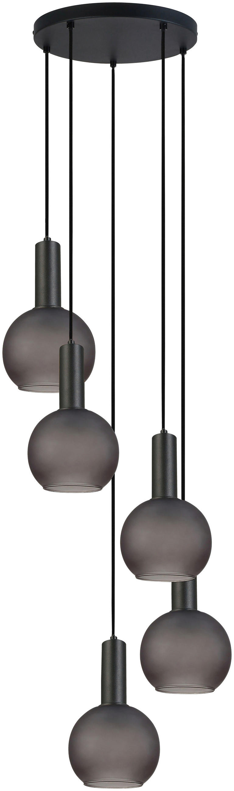 HÄNGELEUCHTE 42/120 cm  - Schwarz/Grau, Trend, Glas/Metall (42/120cm) - Novel