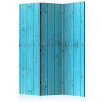 PARAVENT mit 3  Flügel - Hellblau, Basics, Holz/Textil (135/172/3cm) - artgeist