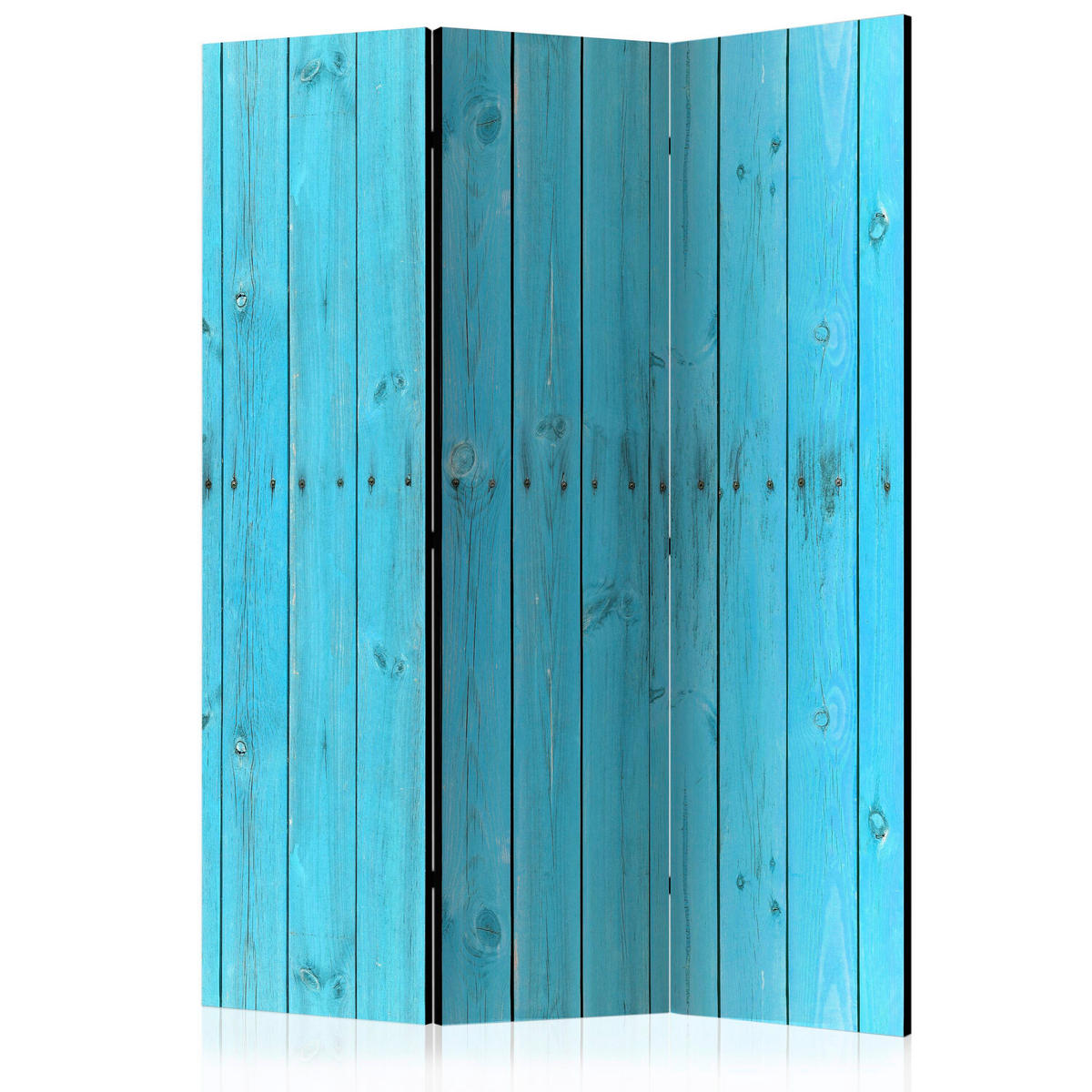 PARAVENT mit 3  Flügel - Hellblau, Basics, Holz/Textil (135/172/3cm) - artgeist