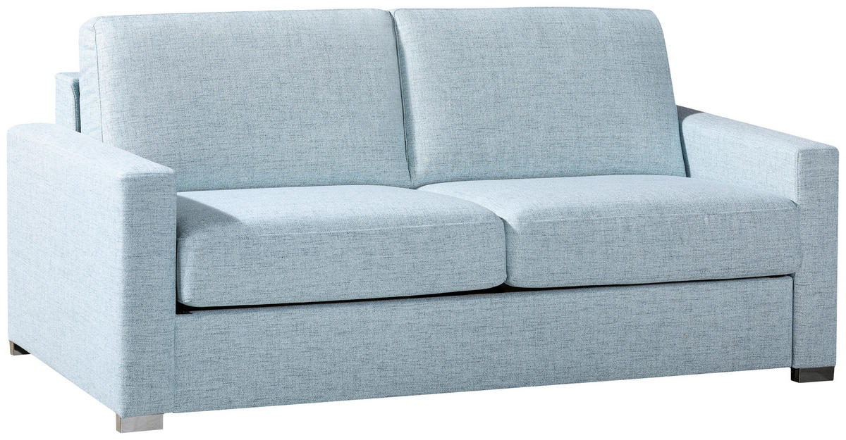 SCHLAFSOFA in Textil Blau  - Chromfarben/Blau, Design, Textil/Metall (188/86/97cm) - Novel