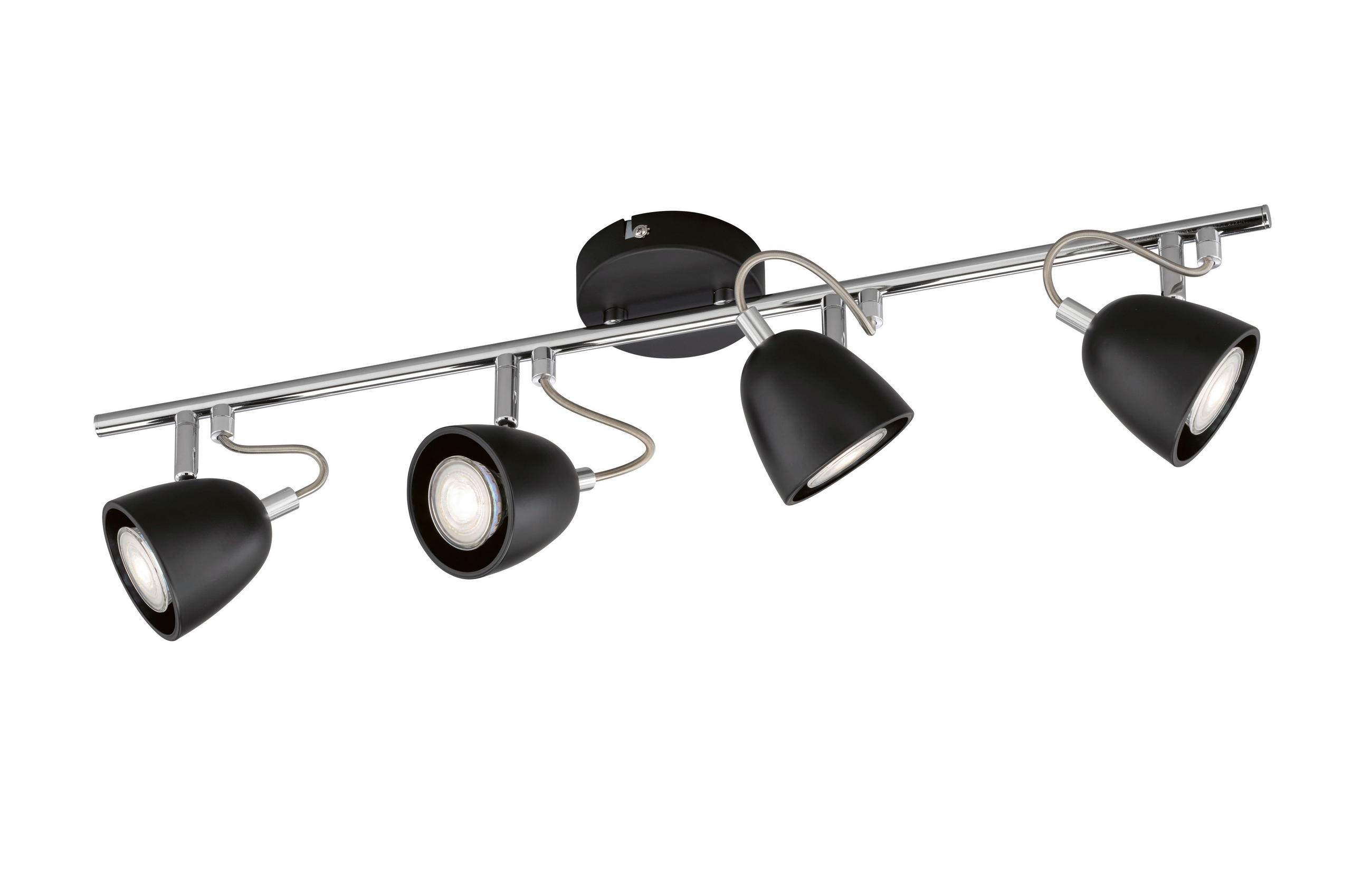 DECKENLEUCHTE Gemma   - Chromfarben/Schwarz, Design, Metall (10/65cm)