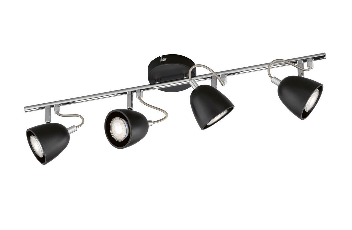 DECKENLEUCHTE Gemma   - Chromfarben/Schwarz, Design, Metall (10/65cm)