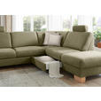 ECKSOFA in Mikrofaser Hellgrün  286/236 cm  - Wildeiche/Beige, Natur, Holz/Textil (286/236cm) - Voleo