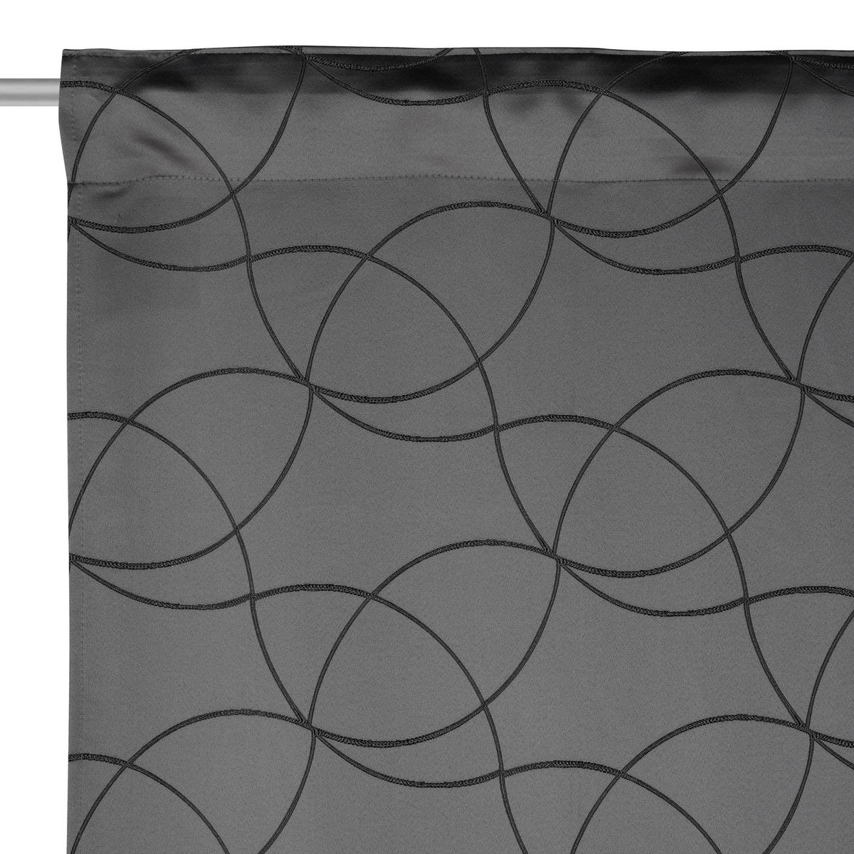 HOTOVÝ ZÁVĚS, neprůsvitné, 140/245 cm - černá, Konvenční, textil (140/245cm) - Dieter Knoll