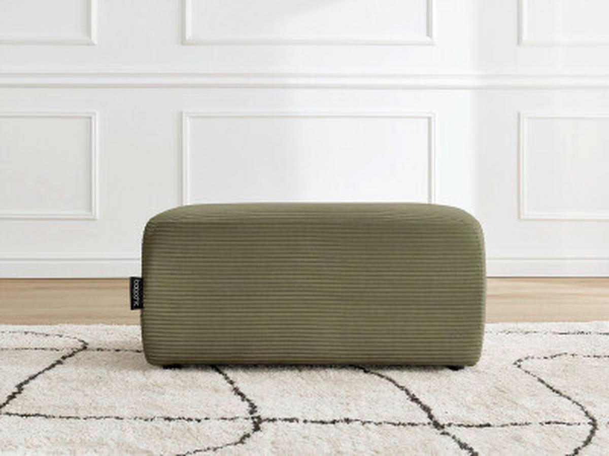 HOCKER ATILLA Cord Hellgrün  - Schwarz/Hellgrün, MODERN, Kunststoff/Textil (92/44/48cm)