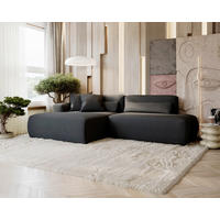 ECKSOFA REVE in Chenille Anthrazit  160/284 cm  - Anthrazit/Schwarz, Design, Kunststoff/Textil (160/284cm) - Livetastic
