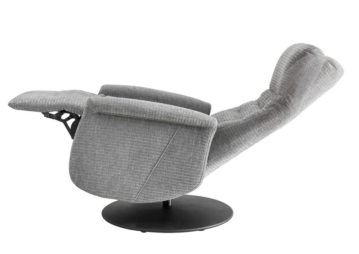 RELAXSESSEL in Textil Grau  - Schwarz/Grau, Modern, Textil/Metall (72/118/85-165cm) - Livetastic