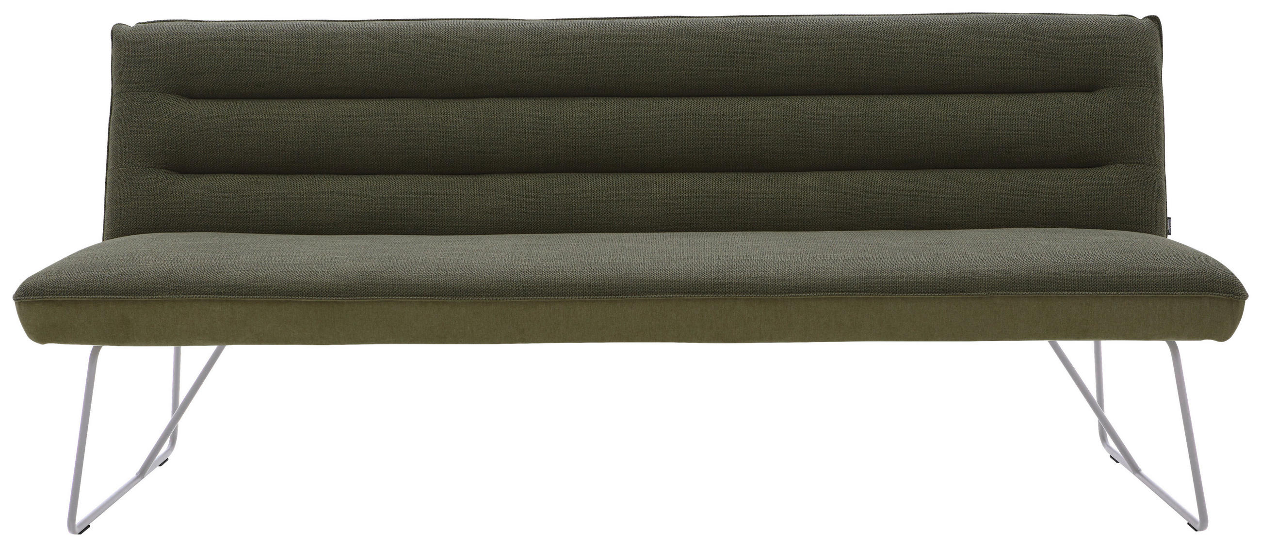 SITZBANK 218/89/68 cm Flachgewebe Grün, Edelstahlfarben  - Edelstahlfarben/Grün, Design, Textil/Metall (218/89/68cm) - Dieter Knoll