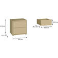 NACHTSCHRANK 50/48/42 cm  - Silberfarben/Hellgelb, Trend, Holzwerkstoff/Kunststoff (50/48/42cm) - Carryhome