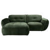 ECKSOFA in Chenille Dunkelgrün  - Dunkelgrün/Schwarz, Modern, Kunststoff/Textil (184/269cm) - Trendmanufaktur