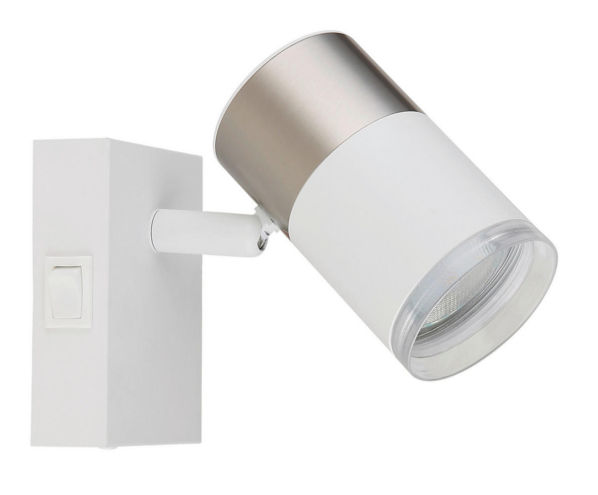 BODOVÉ SVÍTIDLO, 25 W/GU10, 7/9 cm  - bílá/průhledné, Basics, kov/plast (7/9cm) - Globo